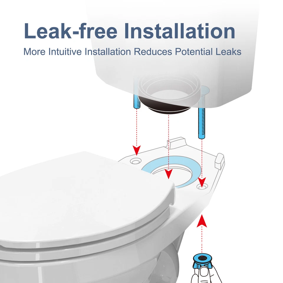 HOROW 17.5 inches Extra Tall Elongate Two Piece Toilet Front Side Flush White - Image 4 of 4