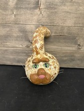 Hand Painted Cat Gourd Folk Art