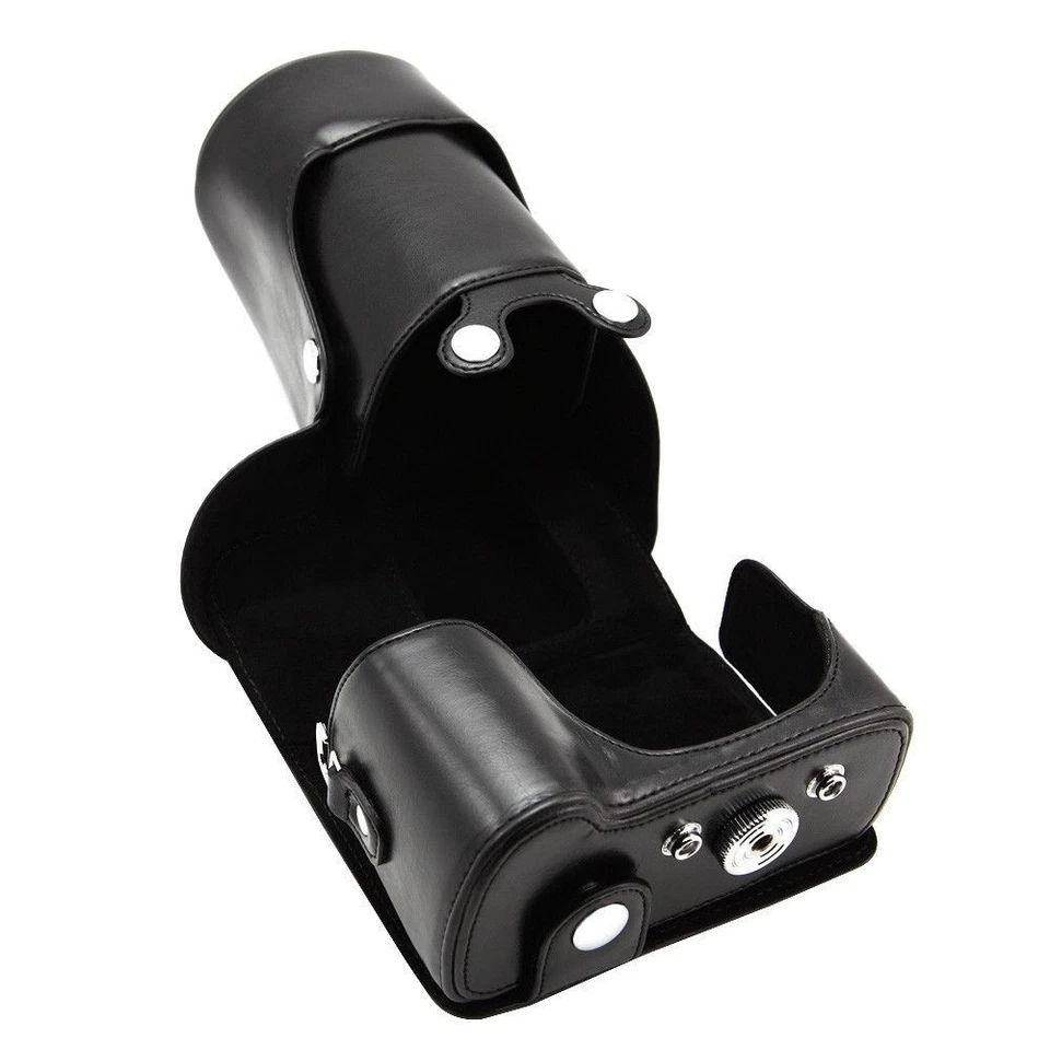 Leather Pouch Detachable Case Bag for Canon 70D 18-135mm Lens Camera Black - Image 2 of 3