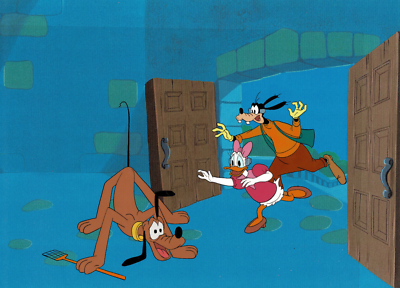 PLUTO DAISY DUCK GOOFY Original Production Used Animation Cel WALT