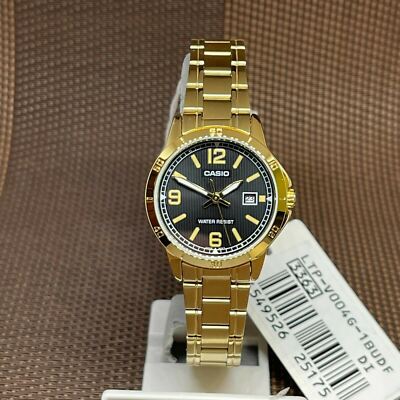 Casio LTP-V004G-1B Damen Dresswatch aus goldfarbenem Edelstahl
