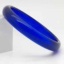 Boho fashion Royal blue Transparent Acrylic plastic Domed party Bangle Bracelet