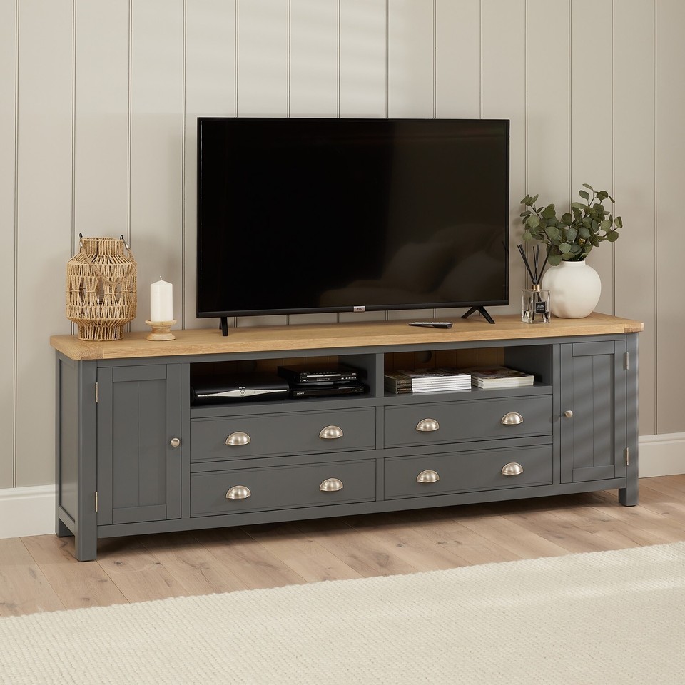 Marbury Slate Grey XXL Widescreen TV Unit StandSLIGHT SECONDS SLA71