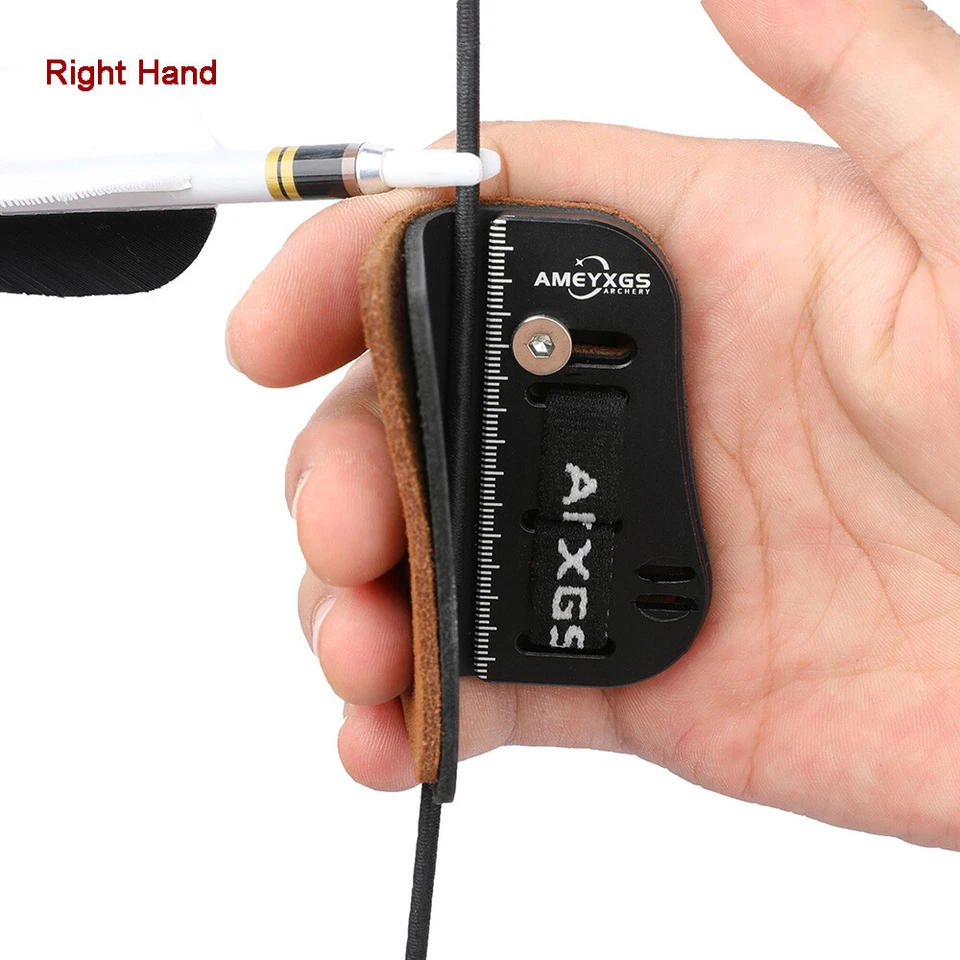 Barebow Tab Archery Finger Guard Cowhide Protector Gear Bow Hunting Target RH LH - Image 4 of 4