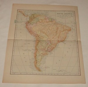 1918 map ~ SOUTH AMERICA