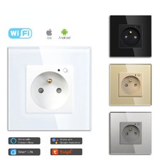 Wall Socket Crystal Glass Panel Smart Socket ...