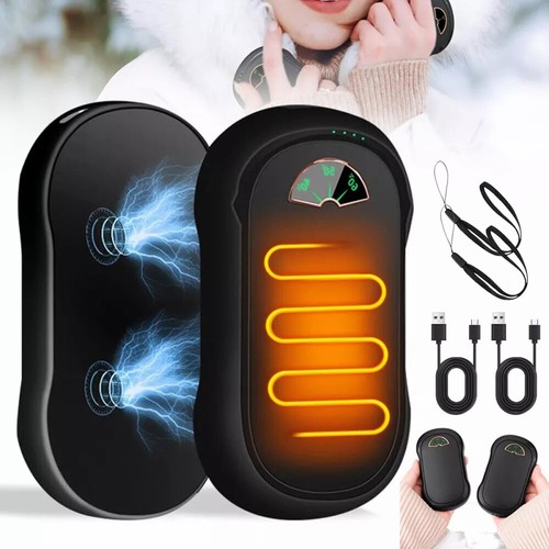 2x Handwärmer Elektrisch Taschenwärmer Powerbank Wiederverwendbar Akku 10000mAh - Bild 3 von 14