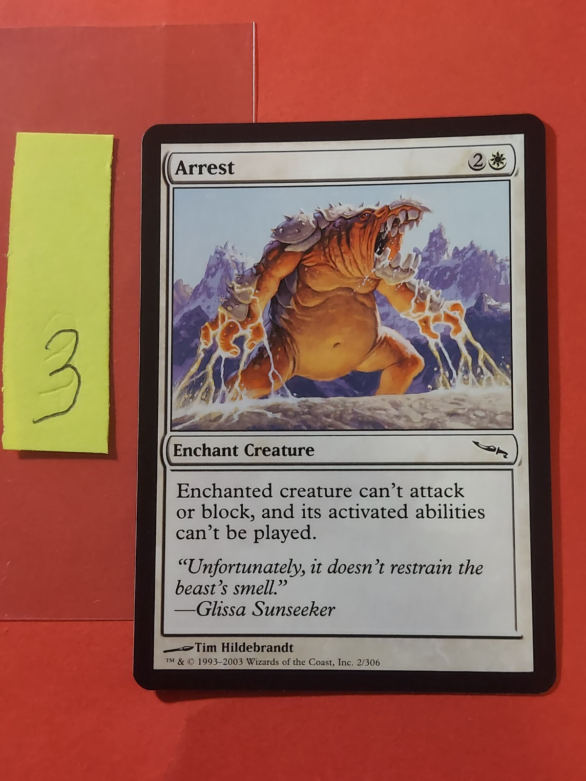 2003 Magic The Gathering Mirrodin #2 Arrest, C, NF, White, cd3