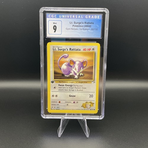 Lt. Surge's Rattata (1st Edition) graded CGC 9 for sale on eBay