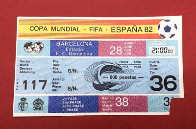 POLSKA BELGIUM MATCH TICKET WC SPAIN 1982 WORLD CUP 82 BARCELONA BONIEK HATTRIC