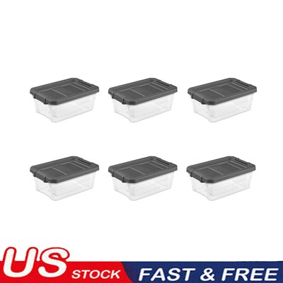 16 Qt Modular Stacker Box Plastic Storage Basket Closets Organizer Set of 6 Home