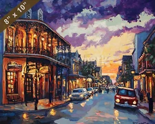 New Orleans with Frenchmen Street oil painting 8x10 Print