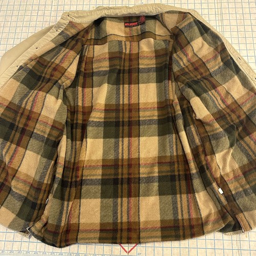 Wolverine Men's XL Blanket Lined Jacket Brown Chore Work Flannel Tan Pockets - Picture 8 of 20