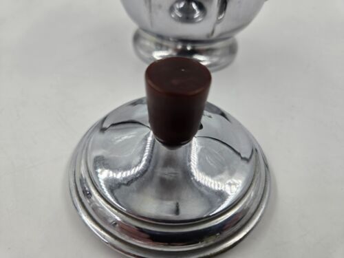 RARE Bakelite Handles & Knob Farber Bros. Chrome MCM Sugar Bowl Creamer Set - Picture 8 of 8