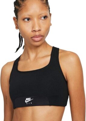 Nike Air Swoosh Bra Dri Fit Damen Sport BH Bustier geripptes Fitness Gr. L  