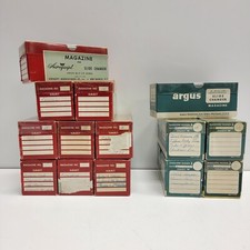 LOT OF 14 VTG SLIDE PROJECTOR MAGAZINES trays for slides - airequipt Argus boxed