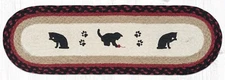 Cat Kitten Paw Print Small Table Runner or Stair Tread Earth Rugs, 27"x8.25"