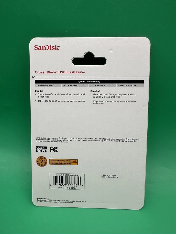 Brand New SanDisk CZ50 16GB USB Flash Jump Drive Cruzer Blade SDCZ50-016G-AW46S - Image 4 of 4
