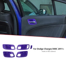 Interior Door Handle Bowl Decor Trim Cover Bezels for Dodge Charger 2011+ Purple