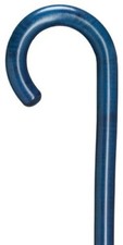 Harvy Made in Germany New Blue Finish Maple Wood Crook Handle Men's Walking Cane