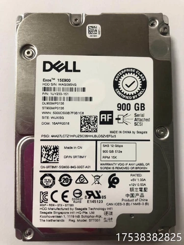 RT8MY DELL 900GB 15K 2.5" 12Gbps SAS 512e HARD DRIVE ST900MP0136 0RT8MY
