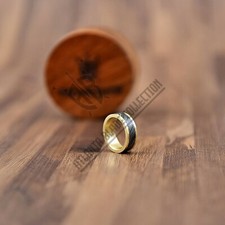 Rare Custom Handmade Brass Ring with Damascus Outliner,Christmas Gift C-damascus