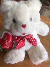 Vintage Plush Happy Valentines Day With Heart "I Love You" Teddy Bear 17"