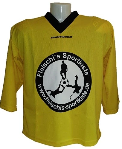 SHERWOOD Sher Wood Eishockey Trikot mit *Fleischi* Logo Gelb