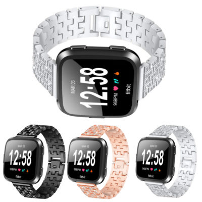 StrapsCo Stainless Steel Link Rhinestone Watch Band Strap for Fitbit / 2 / Lite