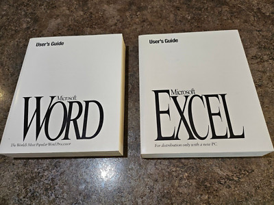 Vintage Microsoft Word & Excel User's Guides 90s