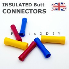 Insulated Straight Butt Crimp Connectors Electrical Terminals Cable Wire Joint