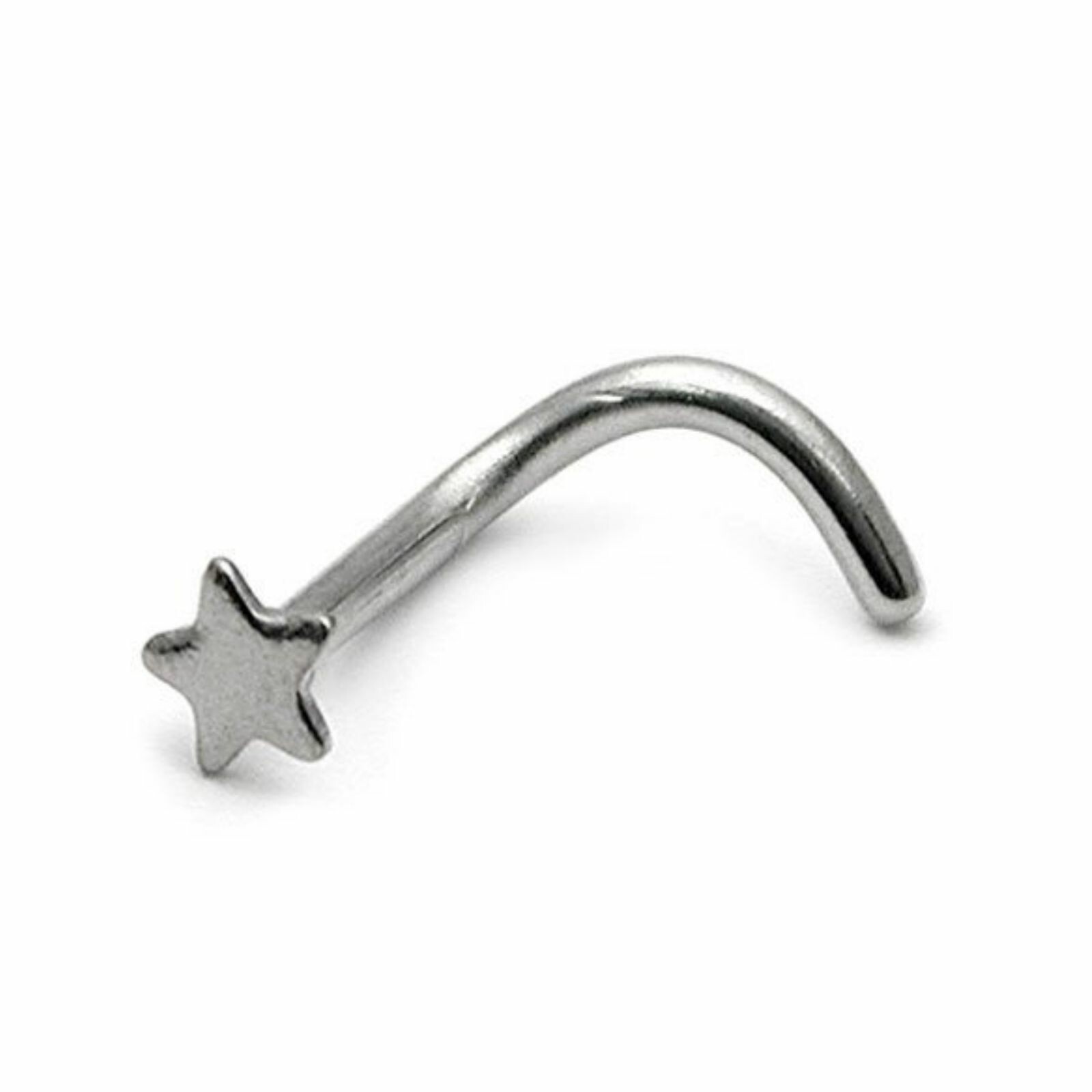 Nose Screw Star Logo Plain Surgical Steel Bone Body Piercing Pin Stud 20g 10mm