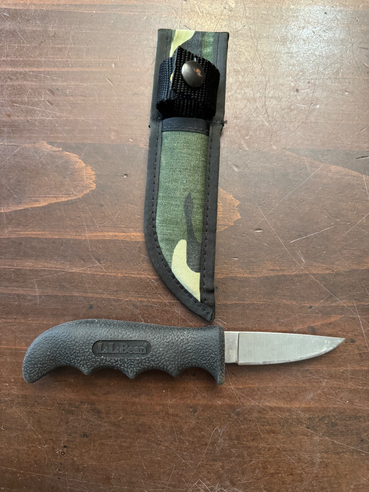 Vintage L L BEAN Knife w/ Camo Sheath eBay