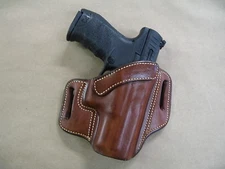 Walther PPQ M2 45 OWB Leather 2 Slot Molded Pancake Belt Holster CCW TAN RH
