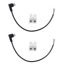 2PCS USB Type C Pigtail 2 Wire Left Right Direction0.3M/1Ft 22AWG 5V 3A USB C...