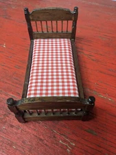 Concord Miniatures dollhouse need, dark wood, farmhouse country style, gingham 