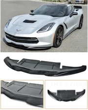 For 14-19 Corvette C7 Add-On Bottom Line ABS Plastic Front Bumper Lip Splitter