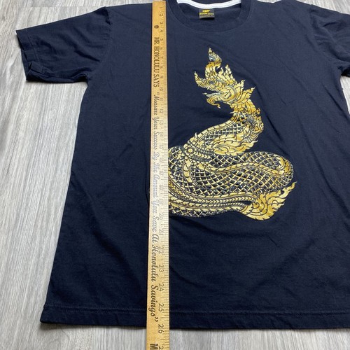 Thai Dragon T Shirt Mens Medium M Black Gold Thailand Culture Tee - Picture 4 of 9