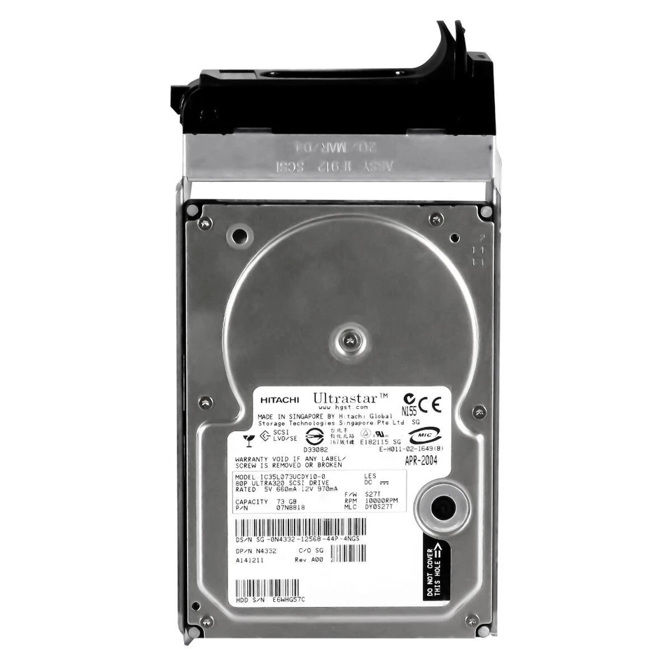 Hard Drive Dell N4332 0N4332 IC35L073UCDY10-0 73GB 10000Umin SCSI U320 3.5 " - Image 3 of 3