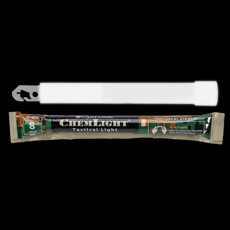 Lot OF 8 White Cyalume Light Sticks 8HR  Emergency Survival EMP Prepper EX 2024