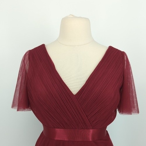01494 Ever Pretty Mesh Maxi Dress Red Size 5XL wedding bridesmaid preppy boho - Picture 3 of 8