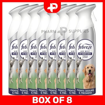 8 x Febreze Pet Odour Heavy Duty Fresh Scent Lufterfrischer Mist Spray - 185ml