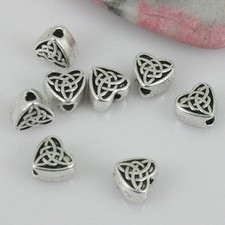 34pcs 6.8 6.5 4mm Tibetan silver color heart-shaped pattern spacer beads EF0414