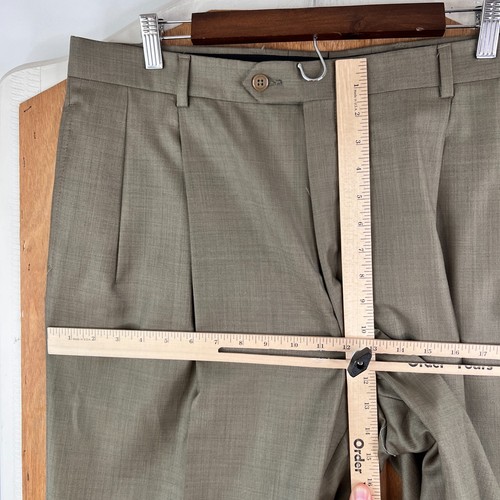 Austin Reed Suit Mens 43L Tan 2 Button 100% Wool Pants 38x29 Pleated Business - Picture 15 of 21