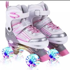 Kuxuan Saya Roller Skates Adjustable for Kids,with All Wheels Light up,Fun for 