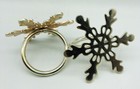 Pottery Barn Silver Napkin Rings Christmas Winter Snowflake Couples Set 2 Pc F