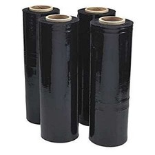 18" x 1500' 80 Ga 4 Rolls Pallet Wrap Stretch Film Hand Shrink Wrap 1500FT Black