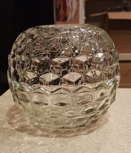 Vintage Clear Glass Cubist Fairy Lamp