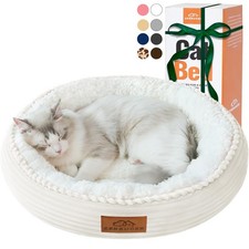 Zerbuger 20in Cream Round Cat Dog Bed Gift for Large Medium Small,