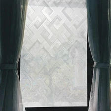 Diamond Pattern No Glue Window Privacy Film for Home 39.37"L x 17.72"W Clear
